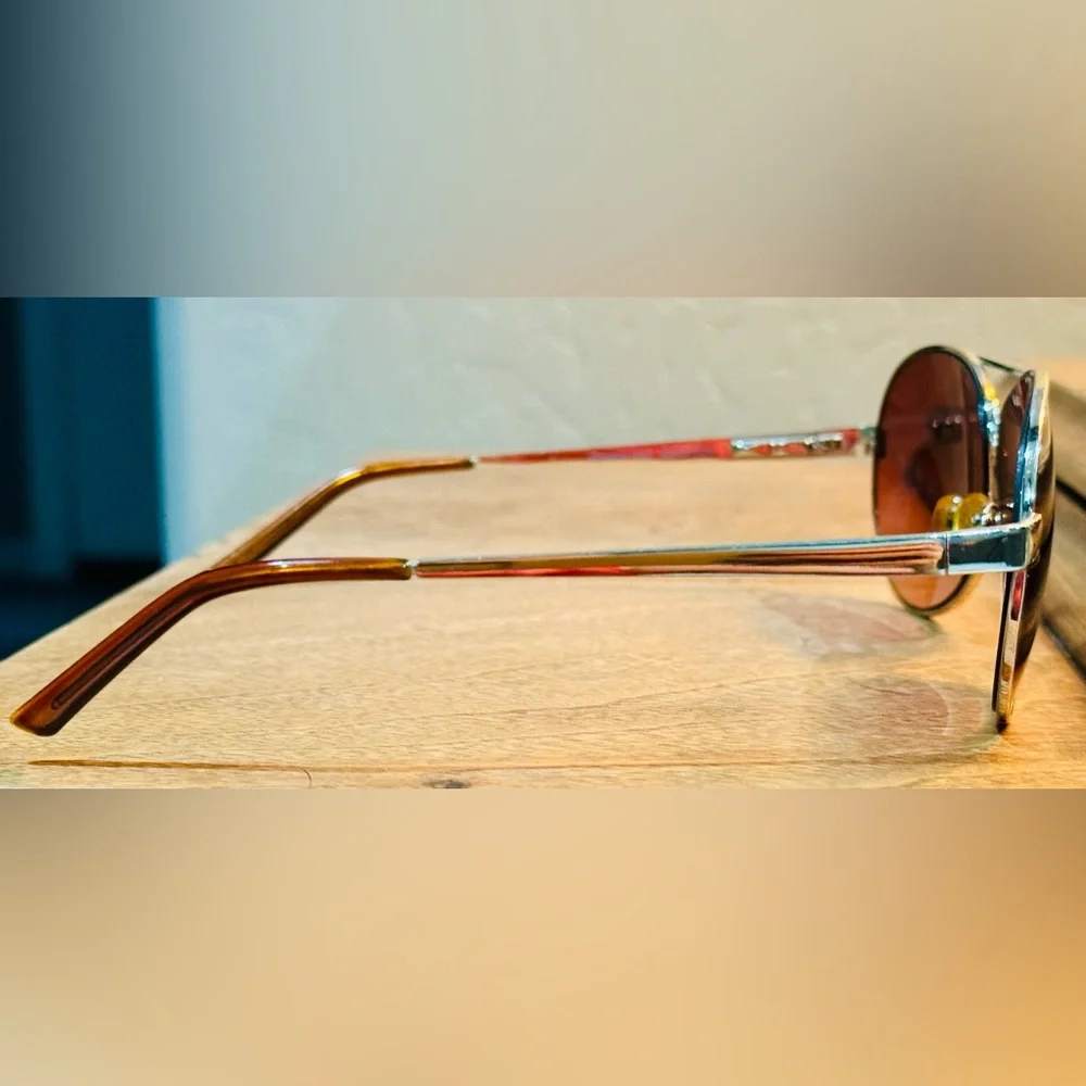 Kenneth Cole Reaction Men’s Sunglasses Amber Aviators Maverick Top Gun Y2K